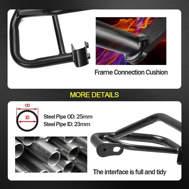 Fayedenicy Black Highway Bars for CMX500 Rebel 17-24, Motorcycle Steel Engine Guard Bumper Crash Bar Frame Falling Protector for H-onda Rebel CMX 500 Rebel500 2017 2018 2019 2020 2021 2022 2023 2024 - Image 4